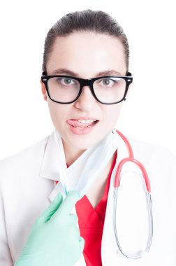 Güzel kadın doktor closeup portresi