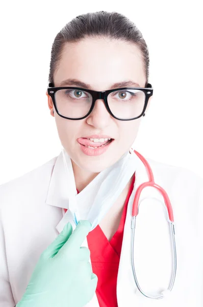 Closeup portrait of beautiful female medic — Stock Photo, Image