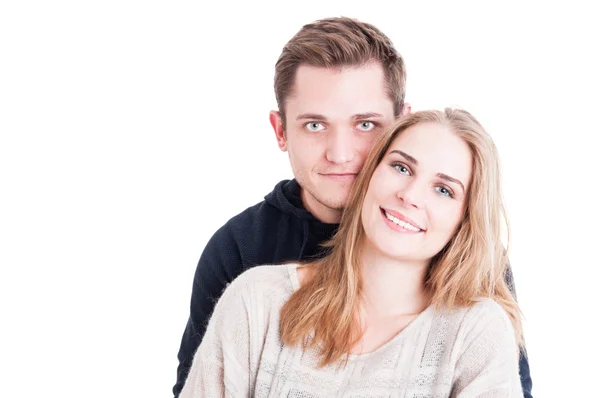 Portrait of happy beautiful couple smiling and posing — Stock Photo, Image