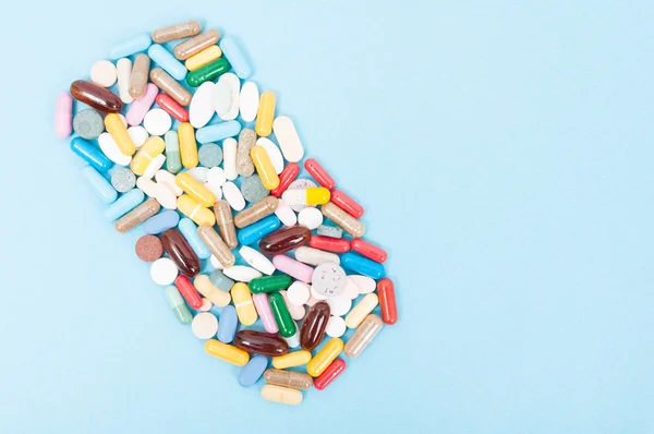 Verschillende farmaceutische supplementen in close-up — Stockfoto