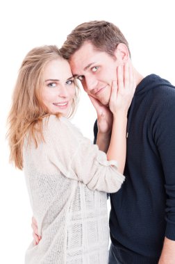 Mutlu çift poz ve duyuşsal