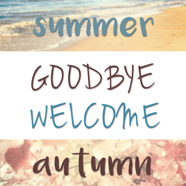 Goodbye Sommer, willkommen Herbst Zitat — Stockfoto