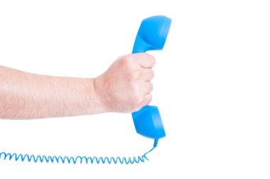 Erkek elinde telefon ahizesi 