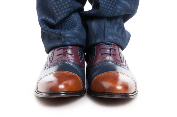 Close-up of elegant man shoes and trousers — Stock Photo, Image
