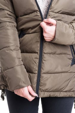 Bayan sıkıştırma kış ceket Close-Up