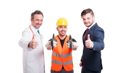 Profesyonel iş adamı, mühendis ve medic 