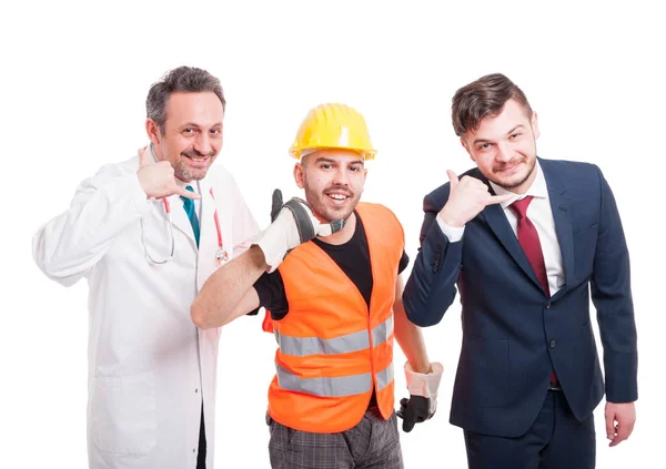 Persone con diversi lavori sorridenti — Foto Stock