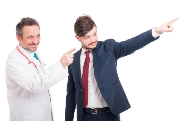 Friendly team with doctor or medic and businessman — Stock Photo, Image