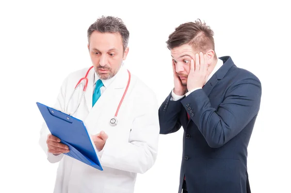 Scared lawyer and his doctor — Stock Photo, Image