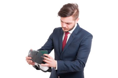 İşadamı kulaklık ve Vr ile smartphone