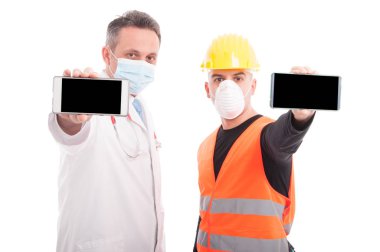 Ekran smartphones doktor ve siyah gösterilen Oluşturucu