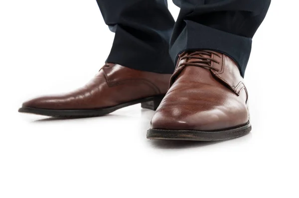 Close-up of leather elegant man shoes — Stock Photo, Image