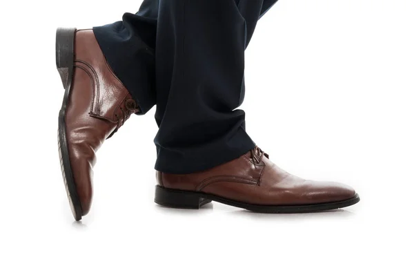 Close-up of side view business man elegant shoes — Stock Photo, Image