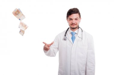 Zengin erkek doktor damla bancknotes Euro