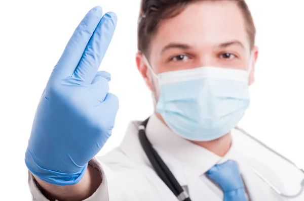 Closeup view of proctologist ready for fingers examination — Stock Photo, Image
