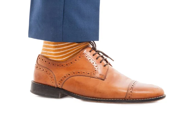 Fashionable business man foot in closeup — Stock Photo, Image