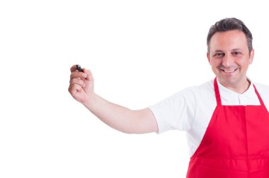 Boş ekranda neşeli katip el yazısı