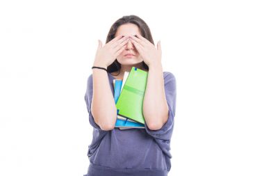 Öğrenci kız görmek kötü bir jest yapma