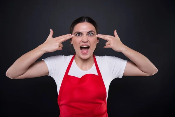 Verrückte Mitarbeiterin sprengt sich den Kopf — Stockfoto