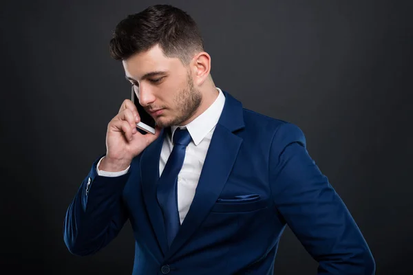 Busy male ceo talking on the phone — Stock Photo, Image