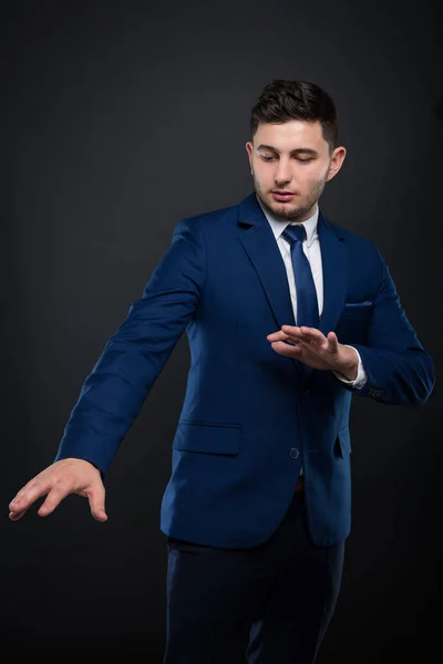 Businessman making a refuse gesture with his hand — Stock Photo, Image