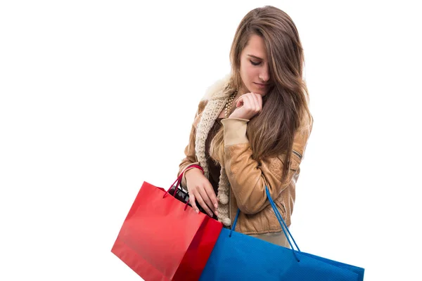 Charming young customer doing shopping — Stock Photo, Image