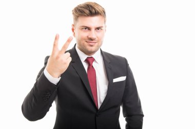 Yakışıklı kurumsal iş adam gösteren iki numaralı portresi
