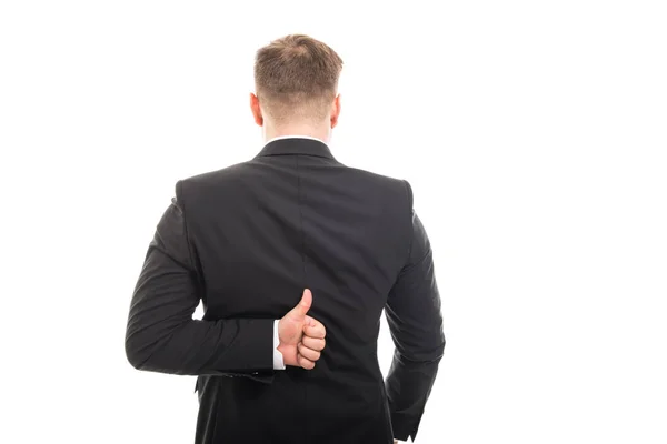 Back view of corporate business man showing like — Stock Photo, Image