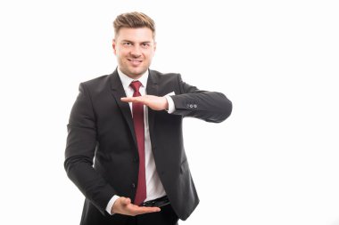 Boşaltmak alan tutan çekici iş adamı