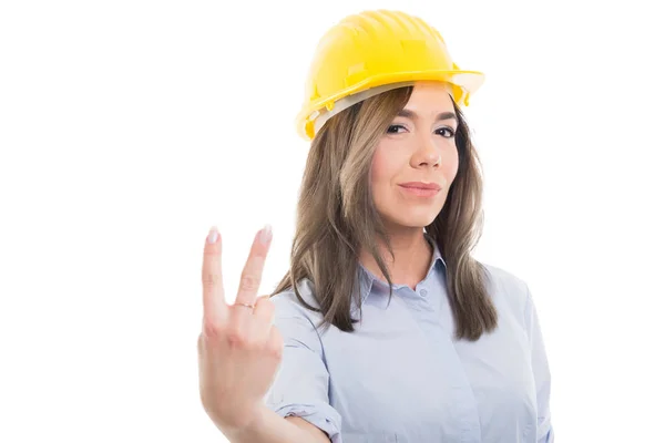 Portrait du constructeur féminin portant le numéro tw — Photo