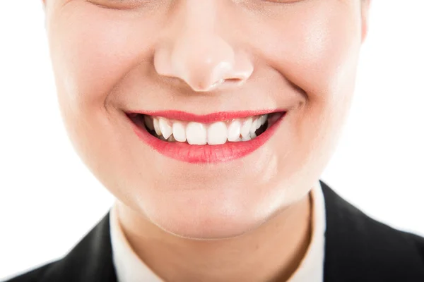 Primo piano di bel sorriso femminile — Foto Stock