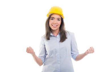 Kadın Oluşturucu winnin gibi yumruklarını gösterilen portresi