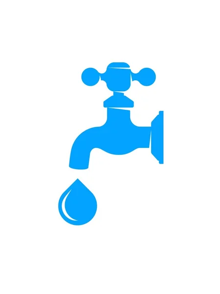 Grifo de agua con gota — Vector de stock