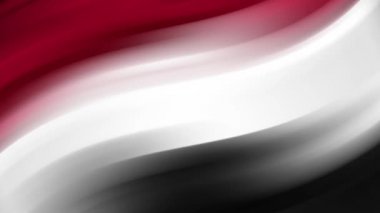 Yemen 'in soyut dalgalanan bayrağı: kusursuz döngü animasyonu (tam ekran, 4K)