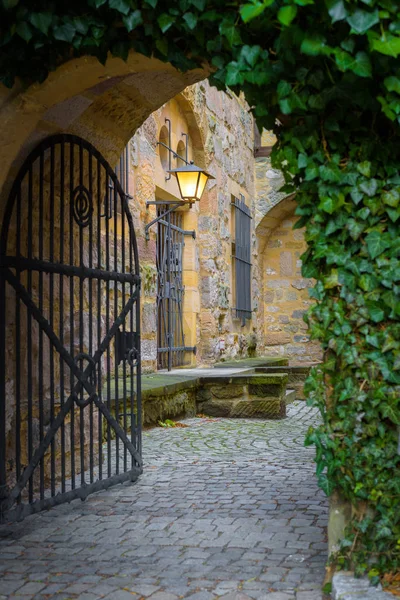 Puerta con una lámpara en el Veste Fotos De Stock