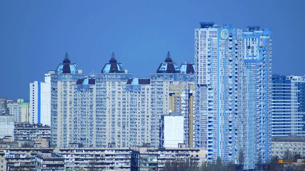 Novos Edifícios Centro Kiev Tempo Ensolarado Imagem De Stock