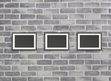 boş kareleri gri birck duvar
