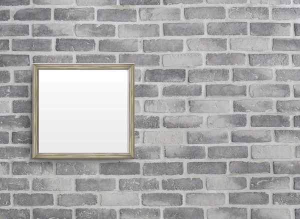 Marco en blanco en la pared de birck gris — Foto de Stock