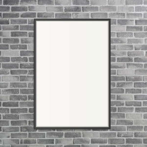 Quadro em branco na parede de vidoeiro cinza — Fotografia de Stock