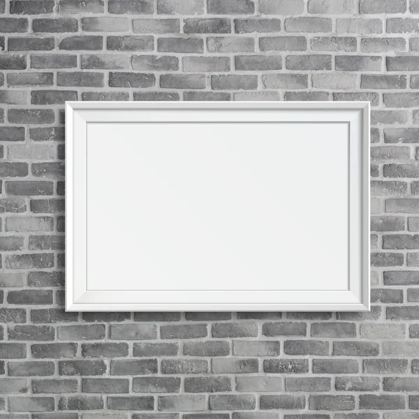 Marco en blanco en la pared de birck gris — Foto de Stock