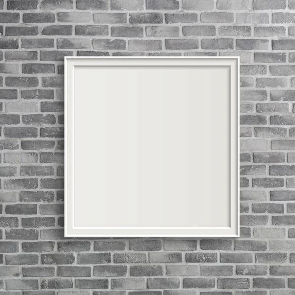 Marco en blanco en la pared de birck gris — Foto de Stock