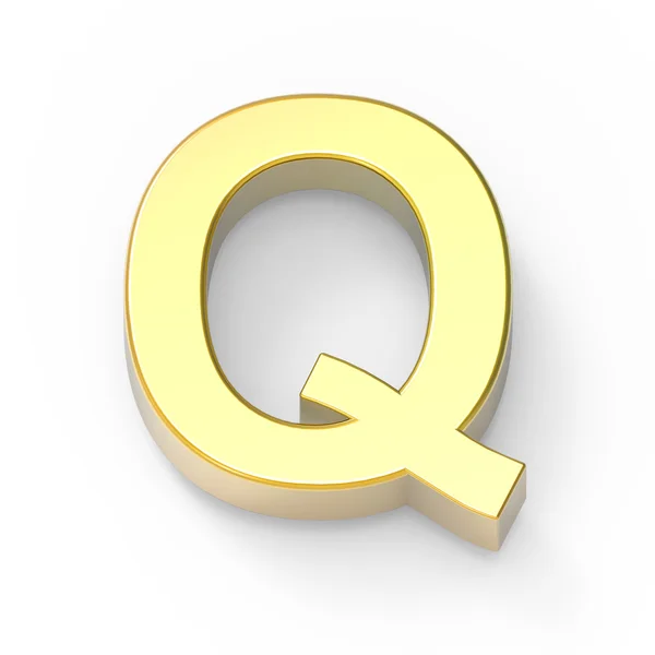 Матовый золотой шрифт Q — стоковое фото