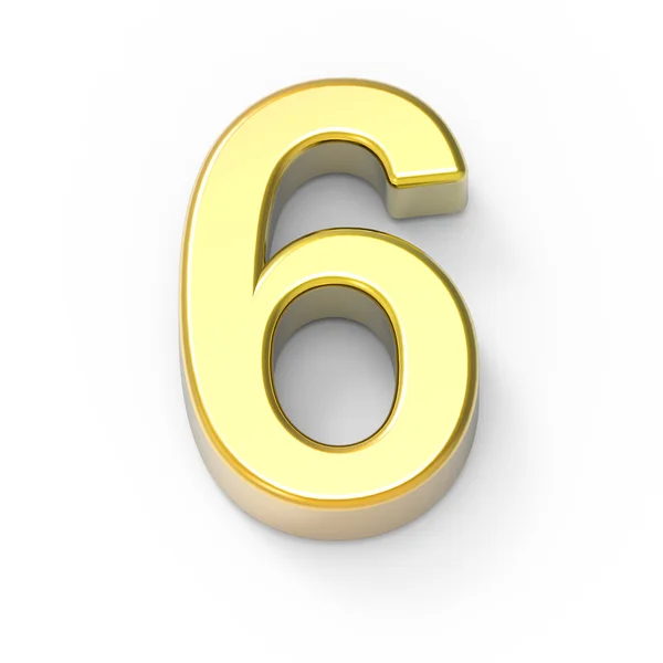 Matte gold number 6 — Stock Photo, Image