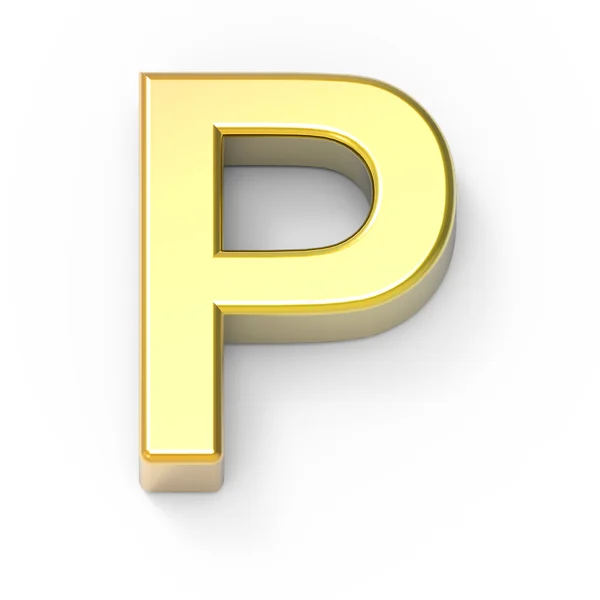 Matte gold font P — Stock Photo, Image