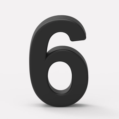 3D siyah numarası 6