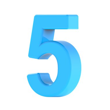 light blue number 5 clipart