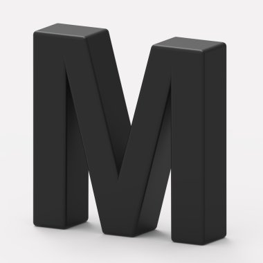 doğru siyah harf M