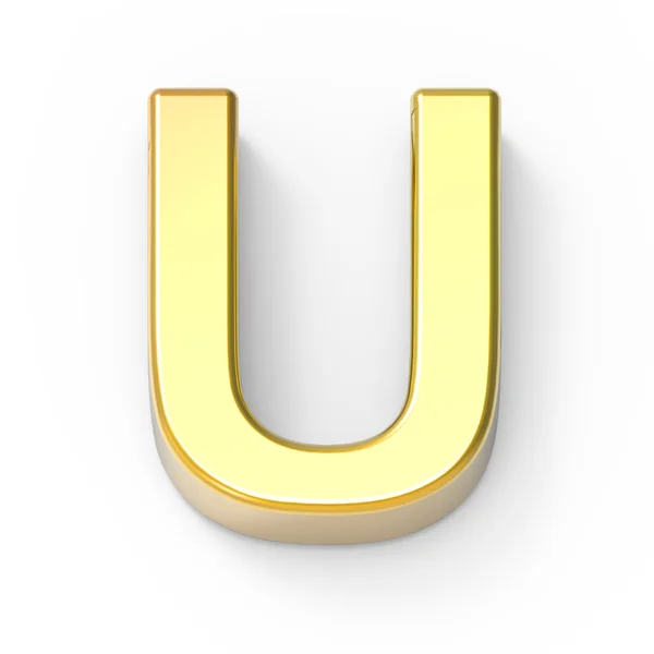 Матовый золотой шрифт U — стоковое фото