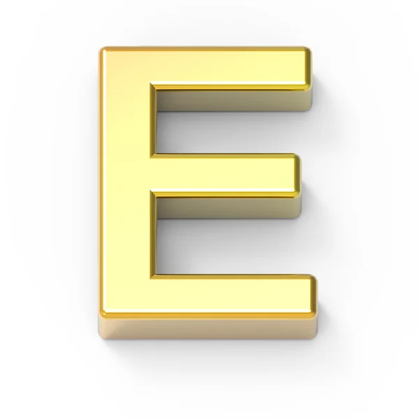 Матовий золото шрифт E — стокове фото