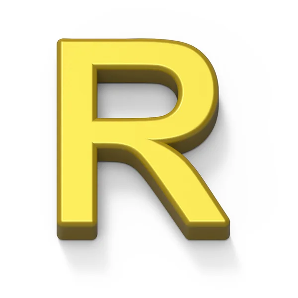 Матовий золото шрифт R — стокове фото